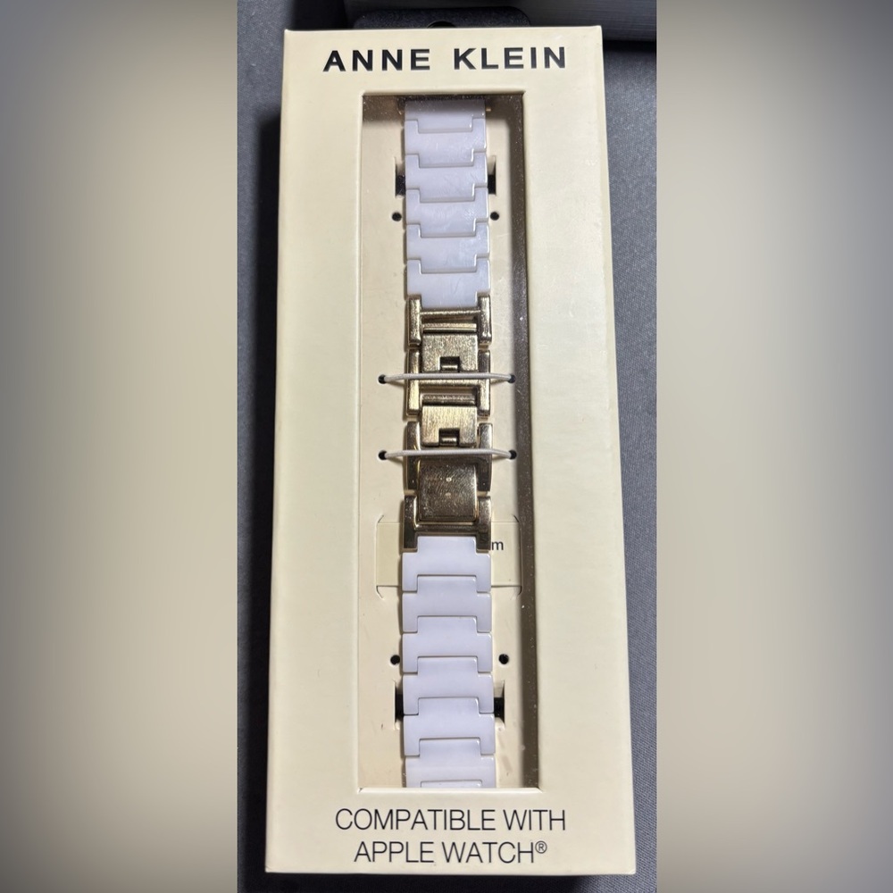 Watch Anne Klein white enamel Apple Watch band